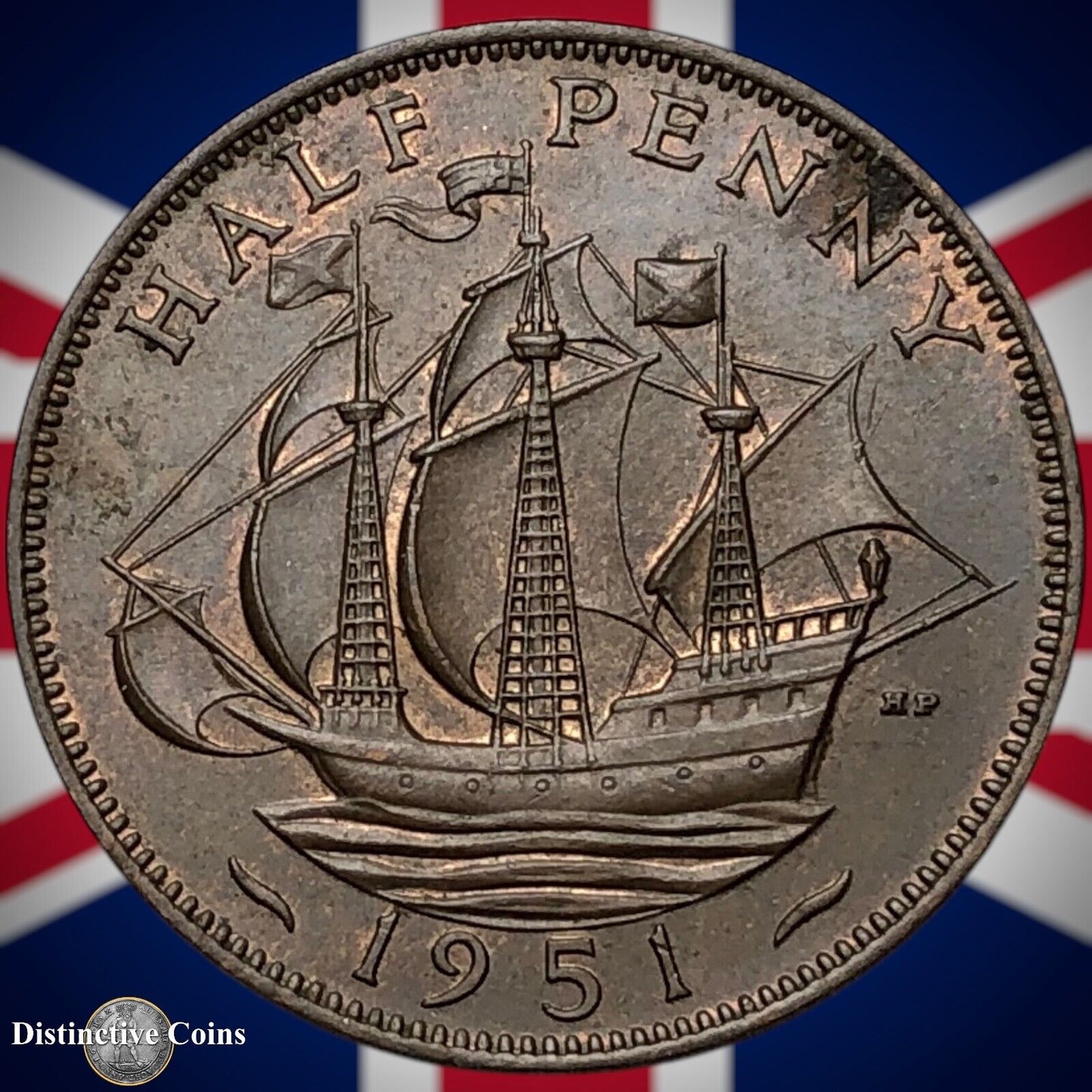 Great Britain 1951 Half Penny 1/2d GB6077