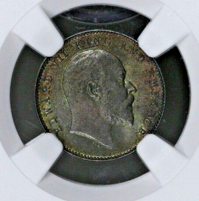 India 1910 C 2 Annas NGC MS 64  S699
