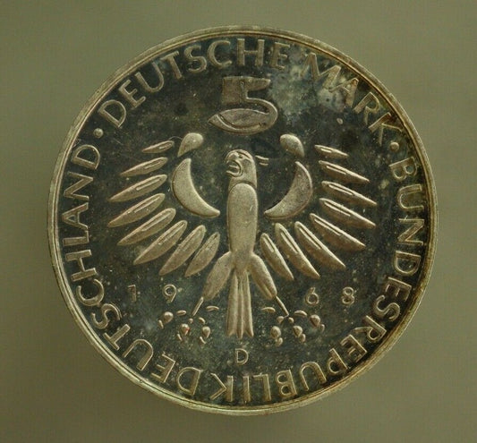 Germany 1968 D 5 Mark Proof Light Hairlines Cat=$100   A257