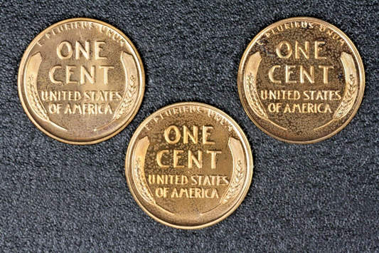 US 1954-1956 Lincoln Wheat Penny Proofs Lot of 3  A2646