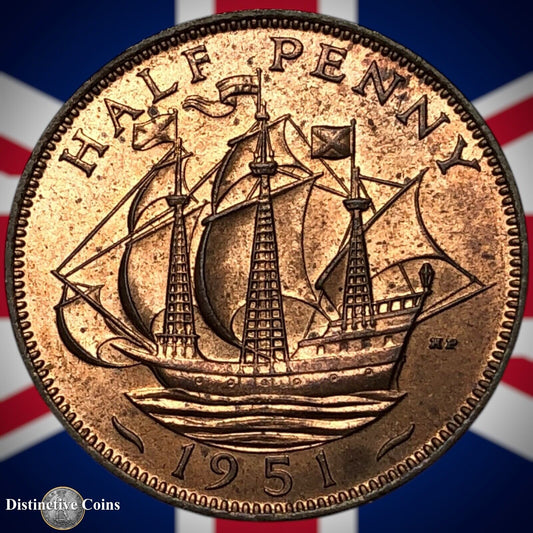 Great Britain 1951 Half Penny 1/2d GB6081