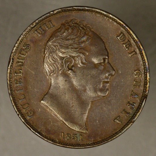 Great Britain 1831 Penny XF Porous rim nicks