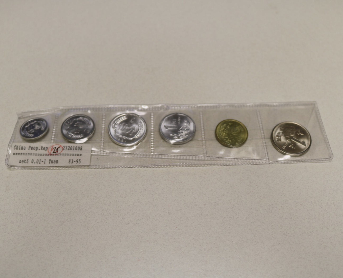 China 1983-1995 .01-1 Yuan 6 Coin Set    B241