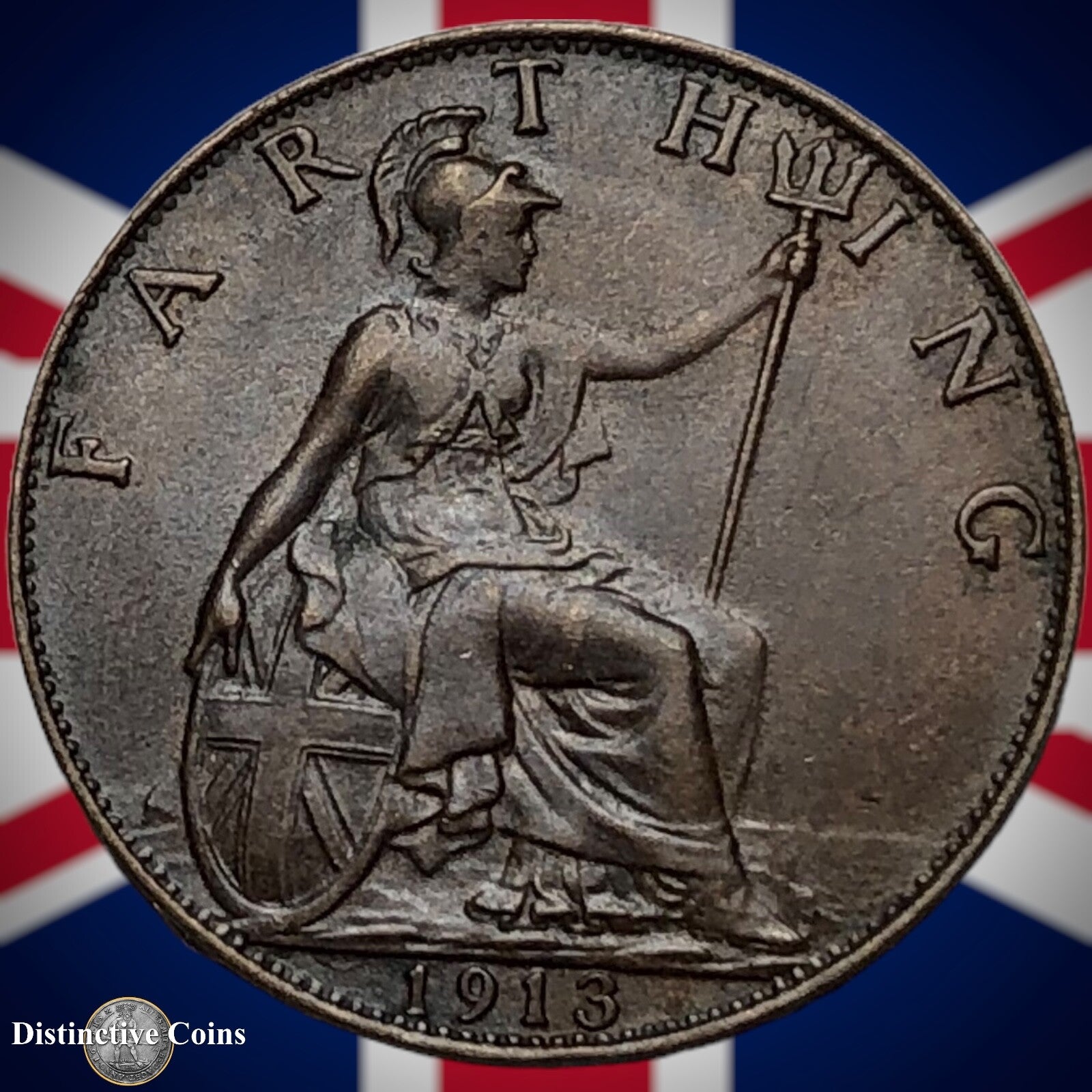 Great Britain 1913 Farthing 1/4d GB4659