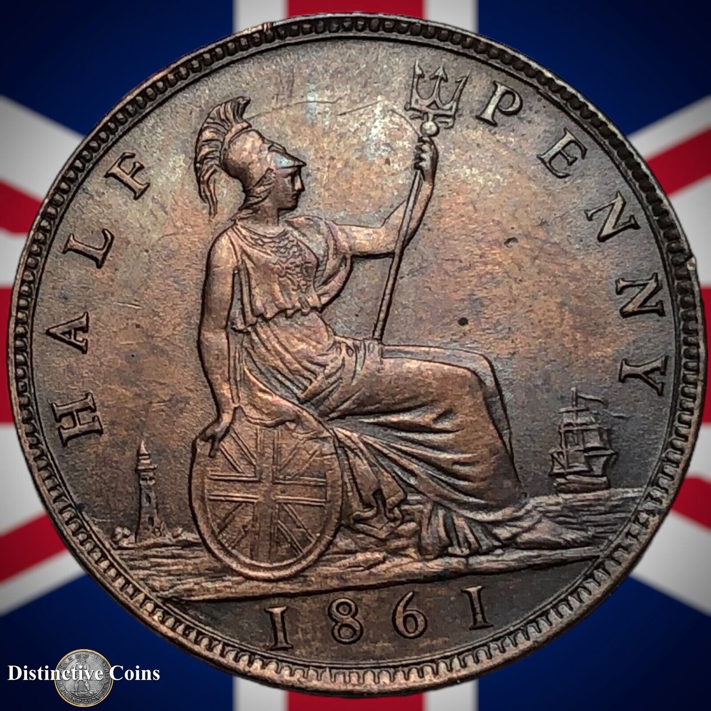 Great Britain 1861 Half Penny 1/2d GB5404