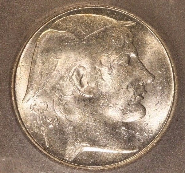 1954 Belgium 20 Francs ICG MS 62 Uncirculated