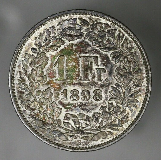 Switzerland 1898 Franc Nice UNC Some Color  A3023