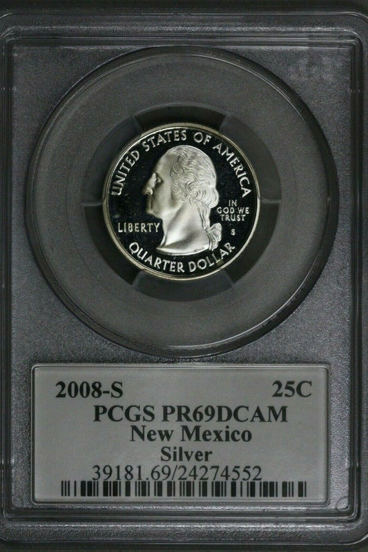 US 2008S Silver New Mexico State Quarter PCGS PR69 DCAM  S494