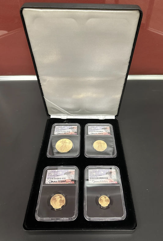 2021 W Gold Eagle Set $5-$50 Type-2 FDOI PF-70 Ultra Cameo Jennie Norris - U003