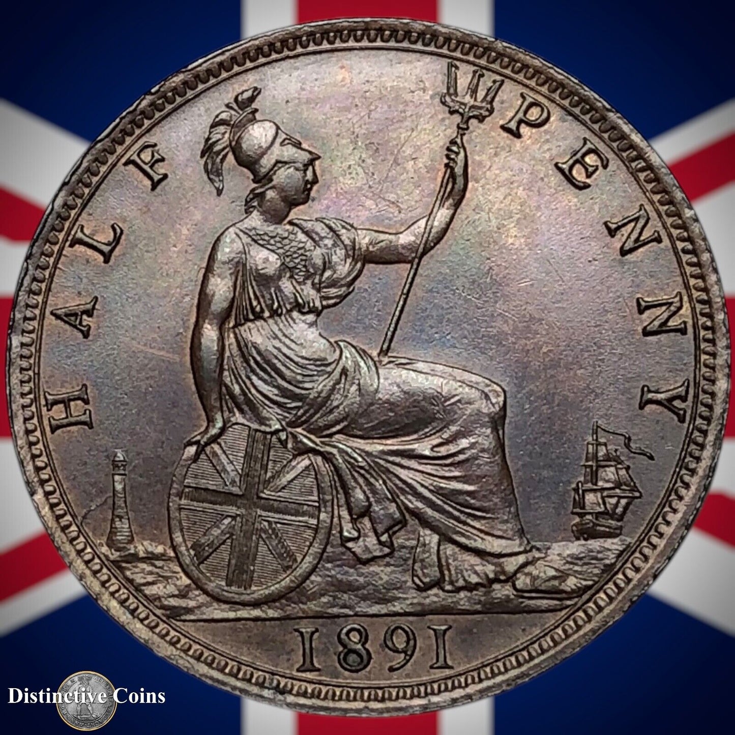 Great Britain 1891 Half Penny 1/2d GB5695