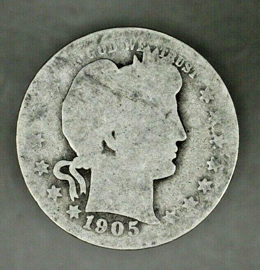 US Barber Quarter 1905 O low grade better date   A2547