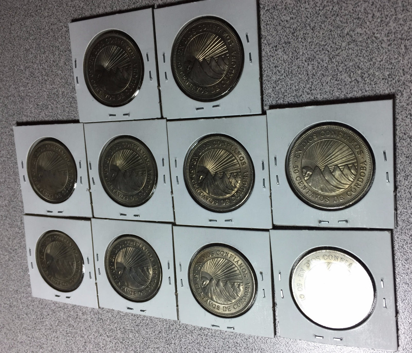 Lot of (10) 1965 NICARAGUA 50 Centavos   #A101