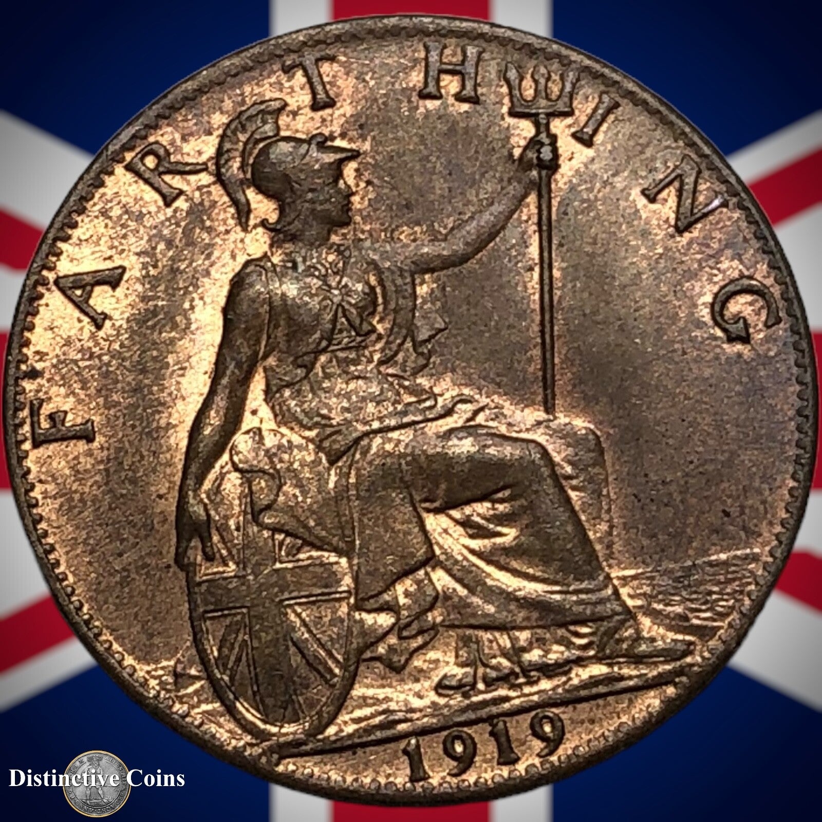 Great Britain 1919 Farthing 1/4d GB4723