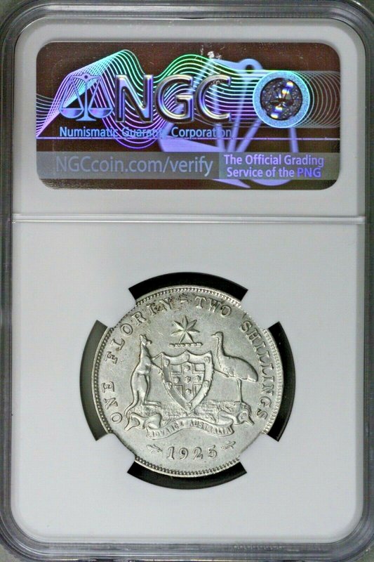 Australia 1925 (M&S) 2 Shillings (Florin) NGC AU Details Cleaned  S593