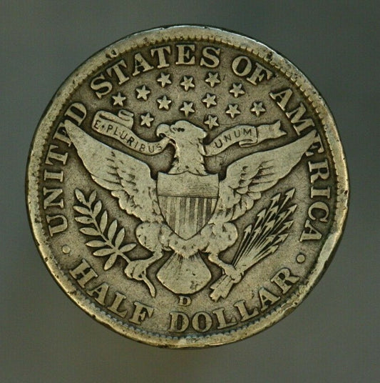 1908 D Barber Half Dollar Rim Issues United States U099