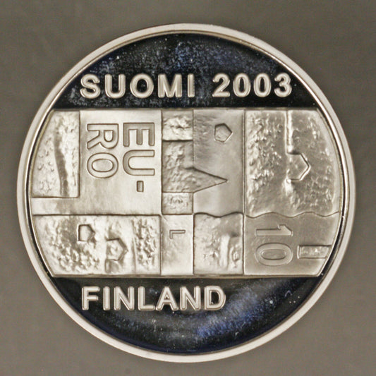 Finland 2003 10 Euro PROOF With Plastic Case