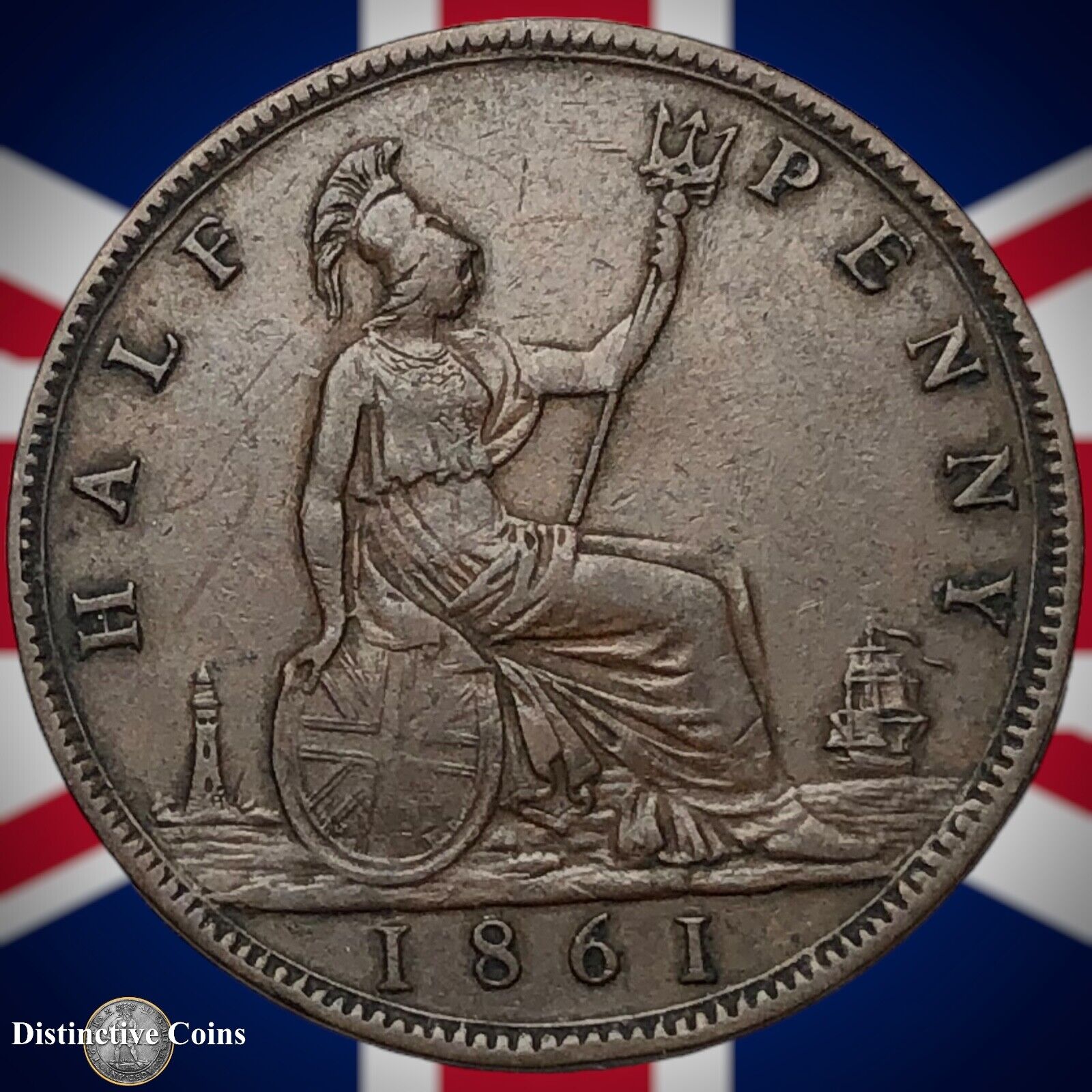 Great Britain 1861 Half Penny 1/2d GB5356