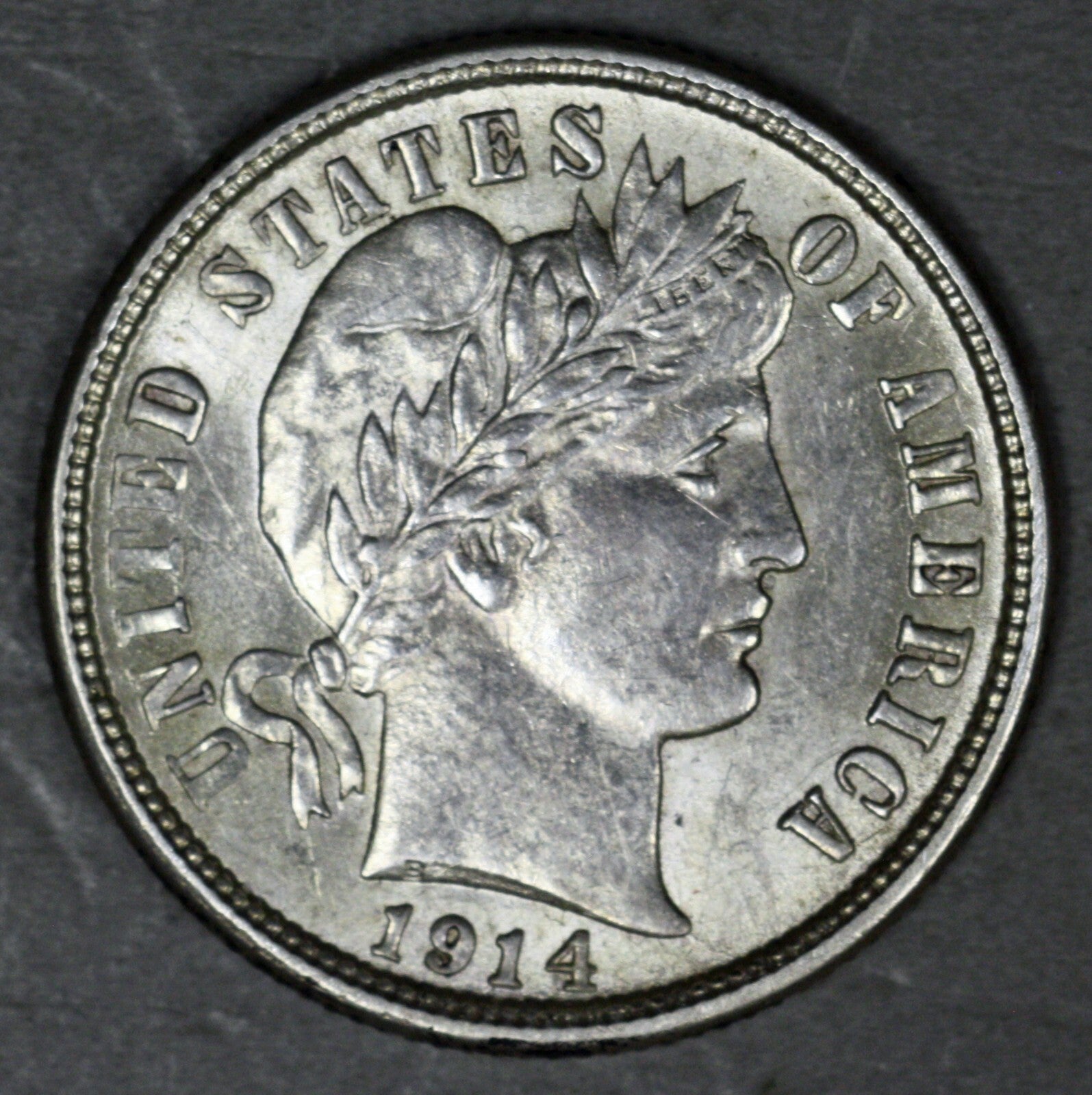 US 1914 D Barber Dime Nice Original  A3348