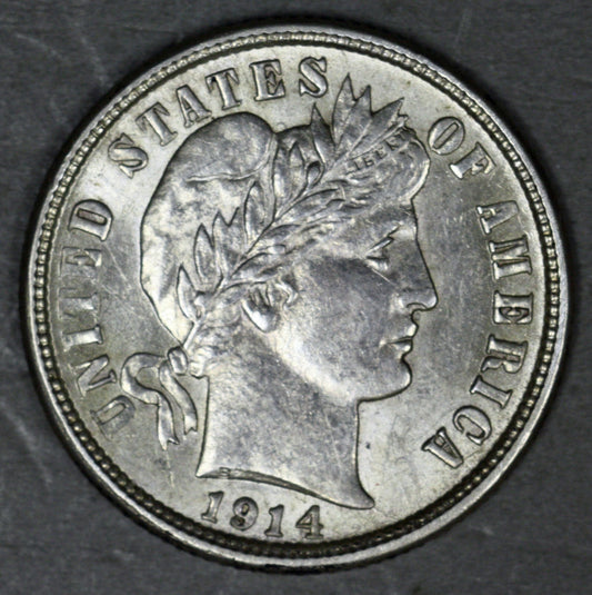 US 1914 D Barber Dime Nice Original  A3348
