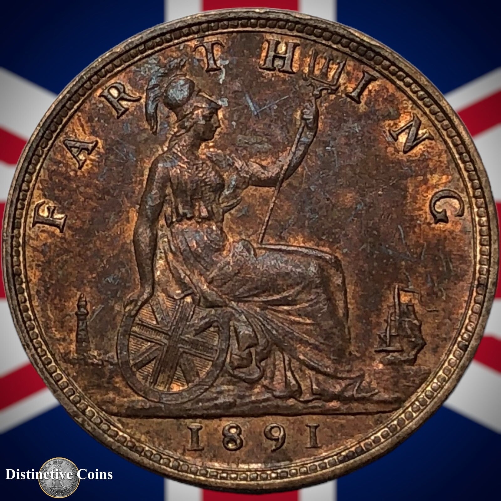 Great Britain 1891 Farthing 1/4d GB4324