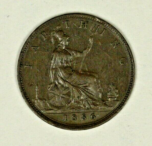 Great Britain Farthing 1886  XF  Victoria   A1289
