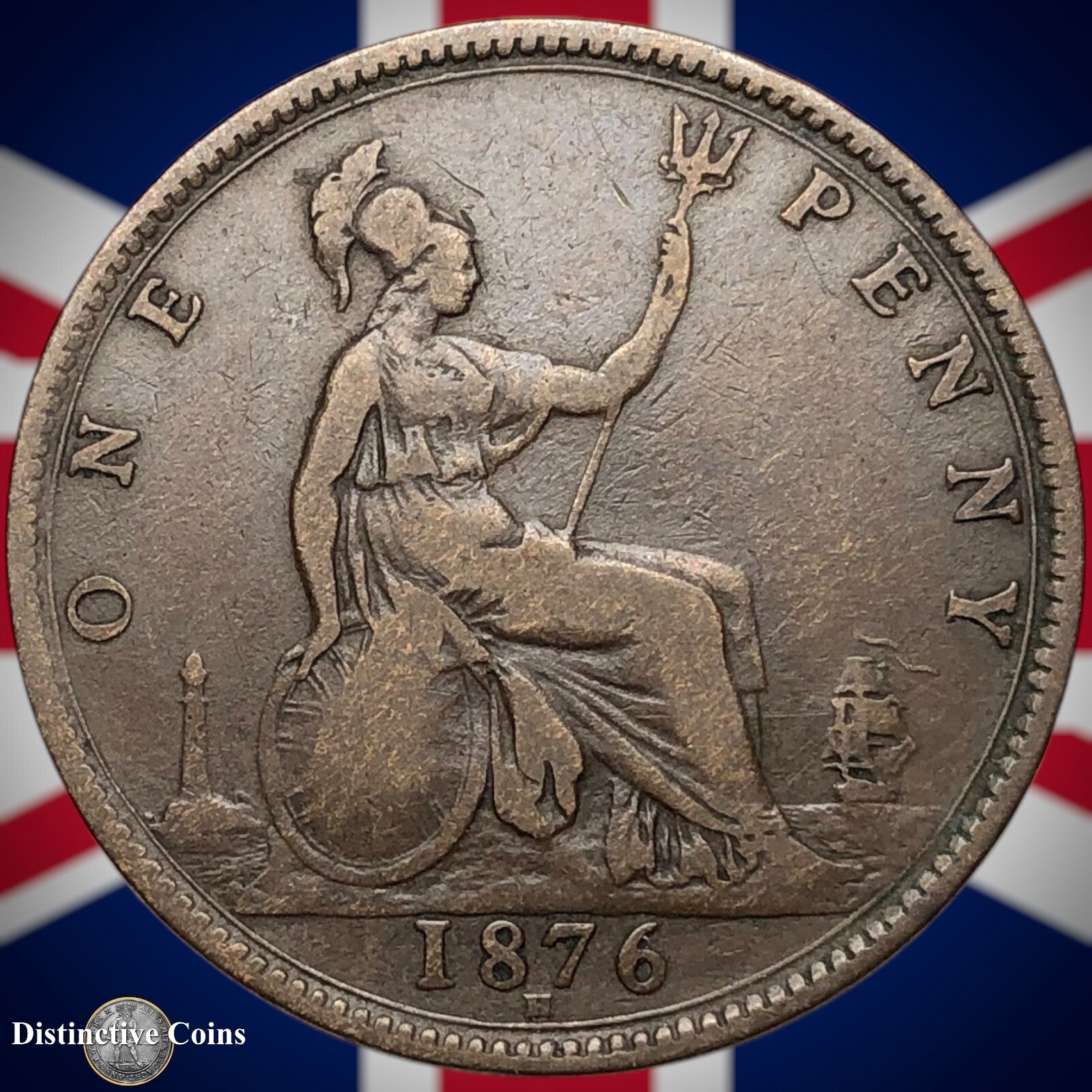 Great Britain 1876 H Penny 1d GB6375