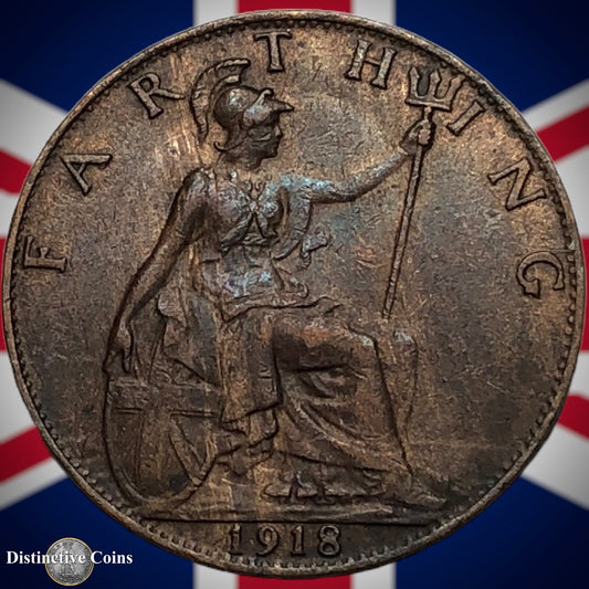 Great Britain 1918 Farthing 1/4d GB4692