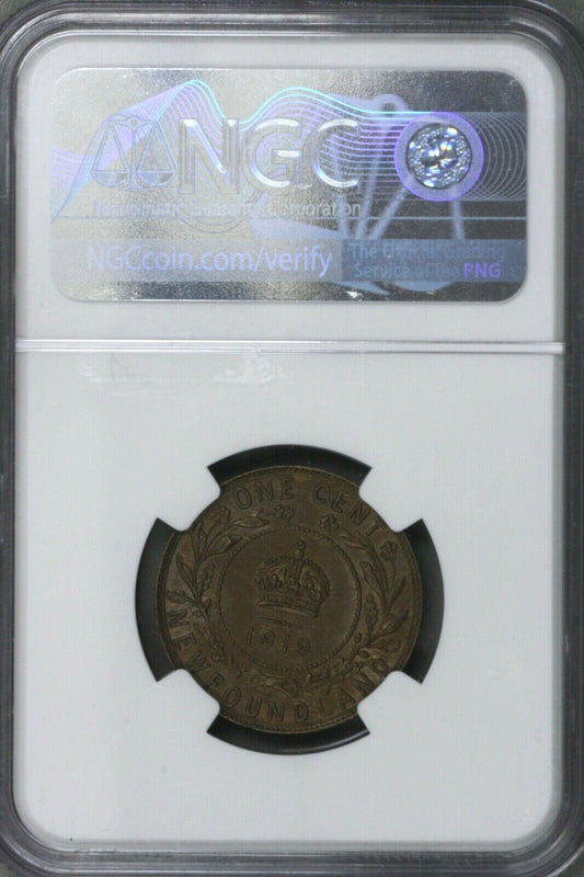 Canada Newfound Land 1919 Cent NGC MS 63 BN  S273