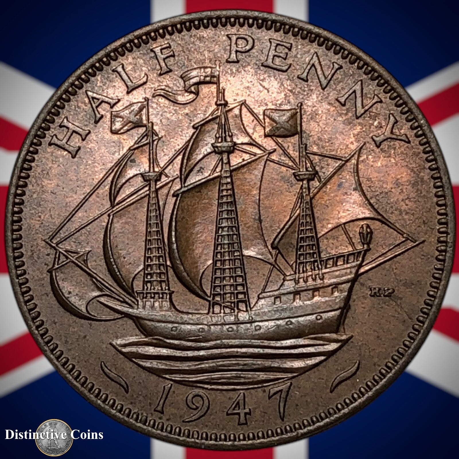 Great Britain 1947 Half Penny 1/2d GB6045