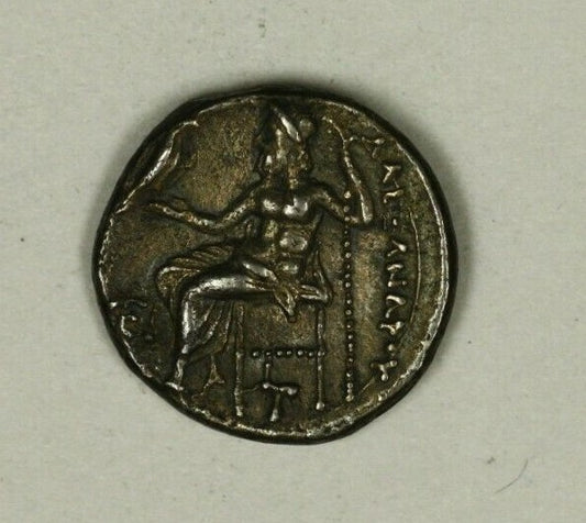 Macedonia Drachma Alexander III 330-323 BC  Hercules / Zeus holding Eagle  A1605