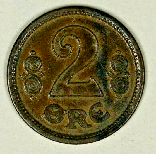 Denmark 2 Ore 1913  XF  A1260