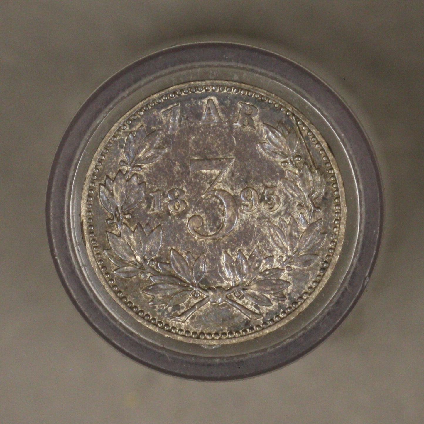 South Africa 1895 3 Pence XF toned