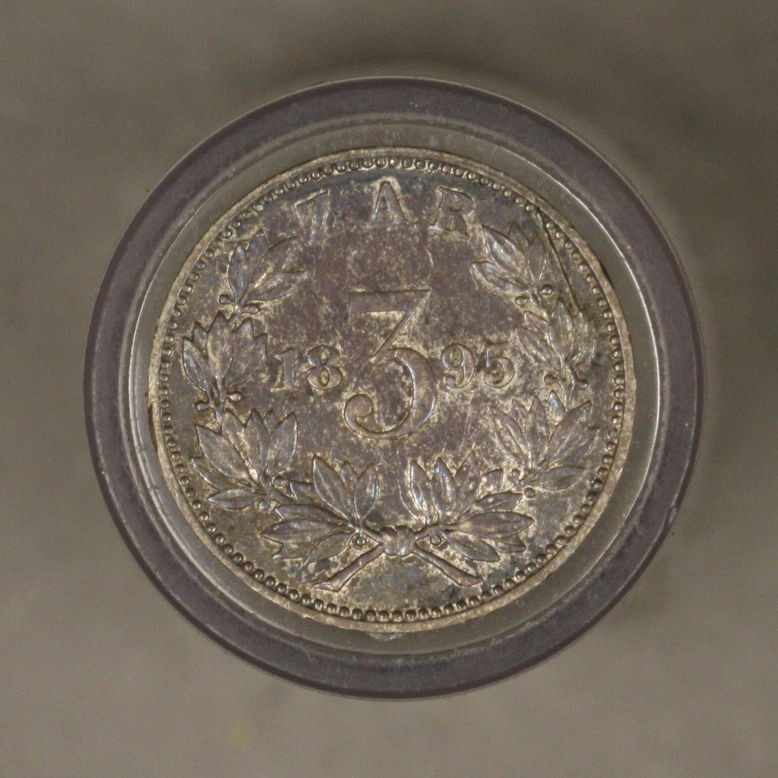 South Africa 1895 3 Pence XF toned
