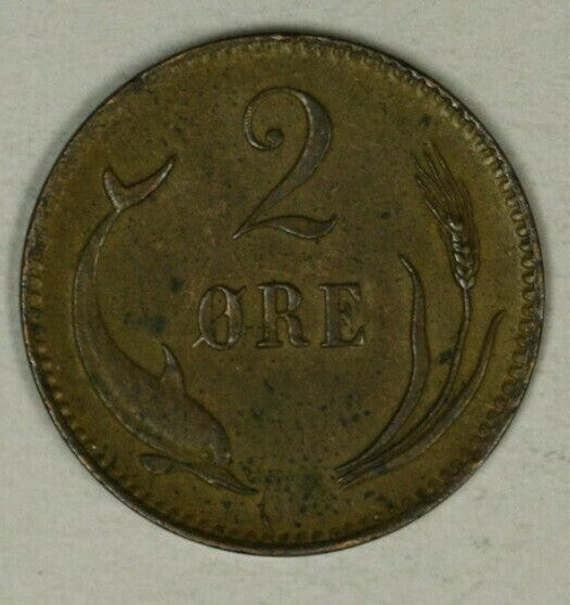 Denmark  2 Ore 1883   AU/UNC A2410