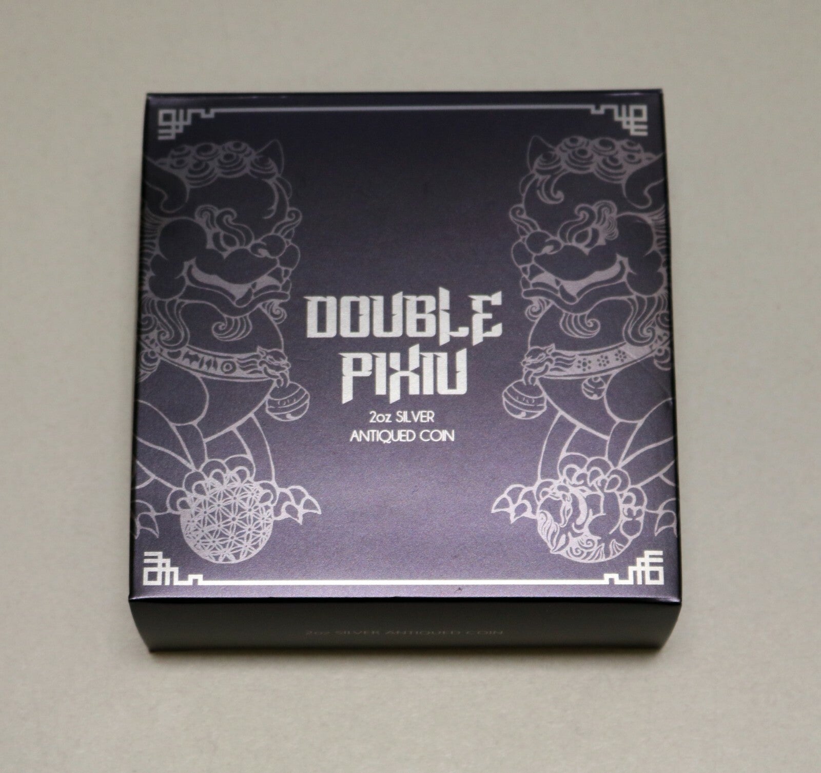 Australia 2021 Double Pixiu Antiquated 2oz Silver Coin w/ Box and Cert  B421