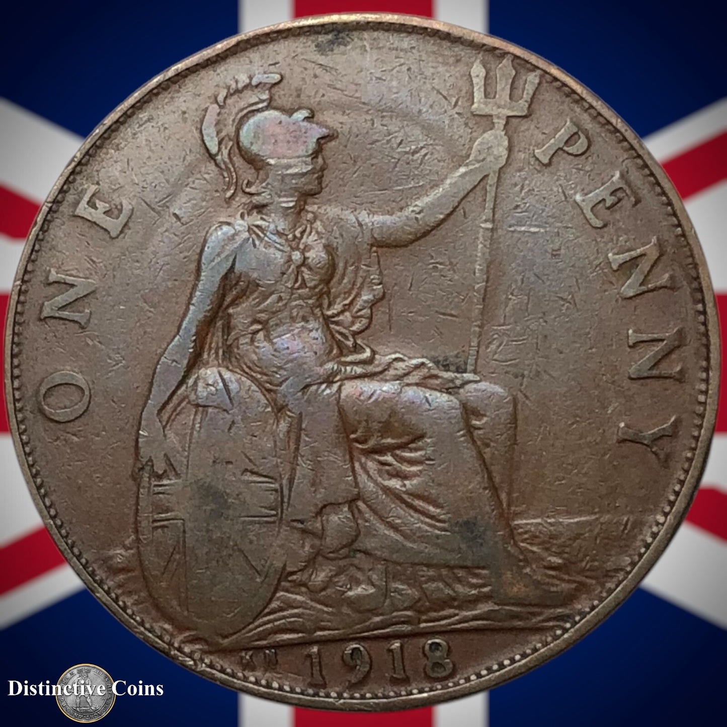 Great Britain 1918 KN Penny 1d GB6890