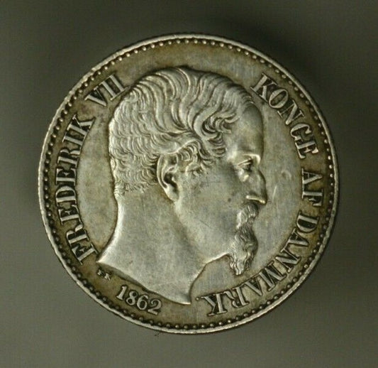 Danish West Indies Silver 10 Cents 1862 (c)  XF/AU old fait hairlines  A2050