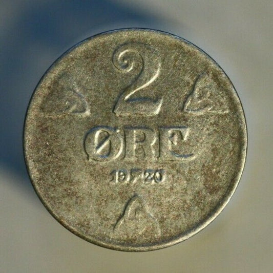 Norway 1920 2 Ore Nice Grade but Spot on Obverse  A596