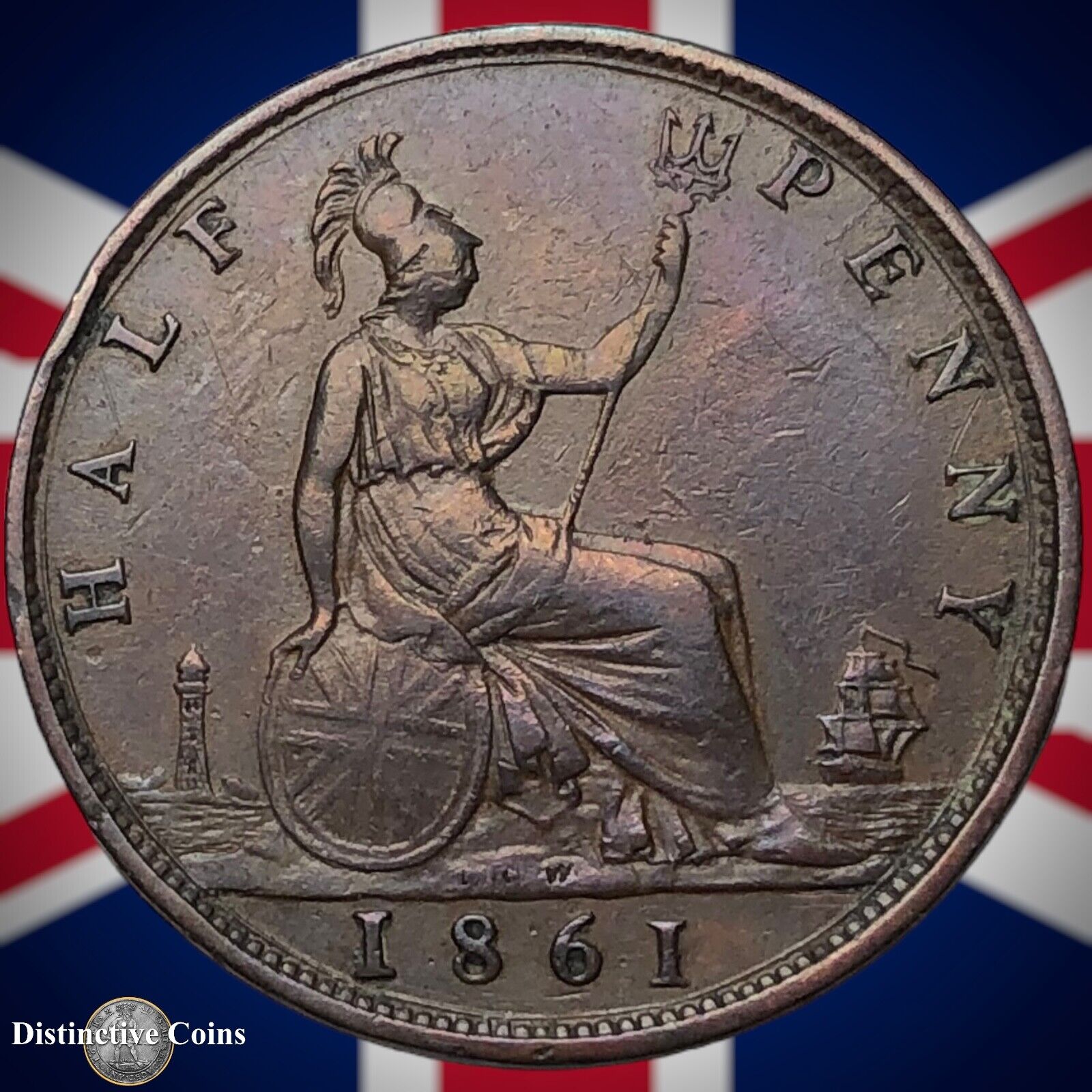 Great Britain 1861 Half Penny 1/2d GB5350
