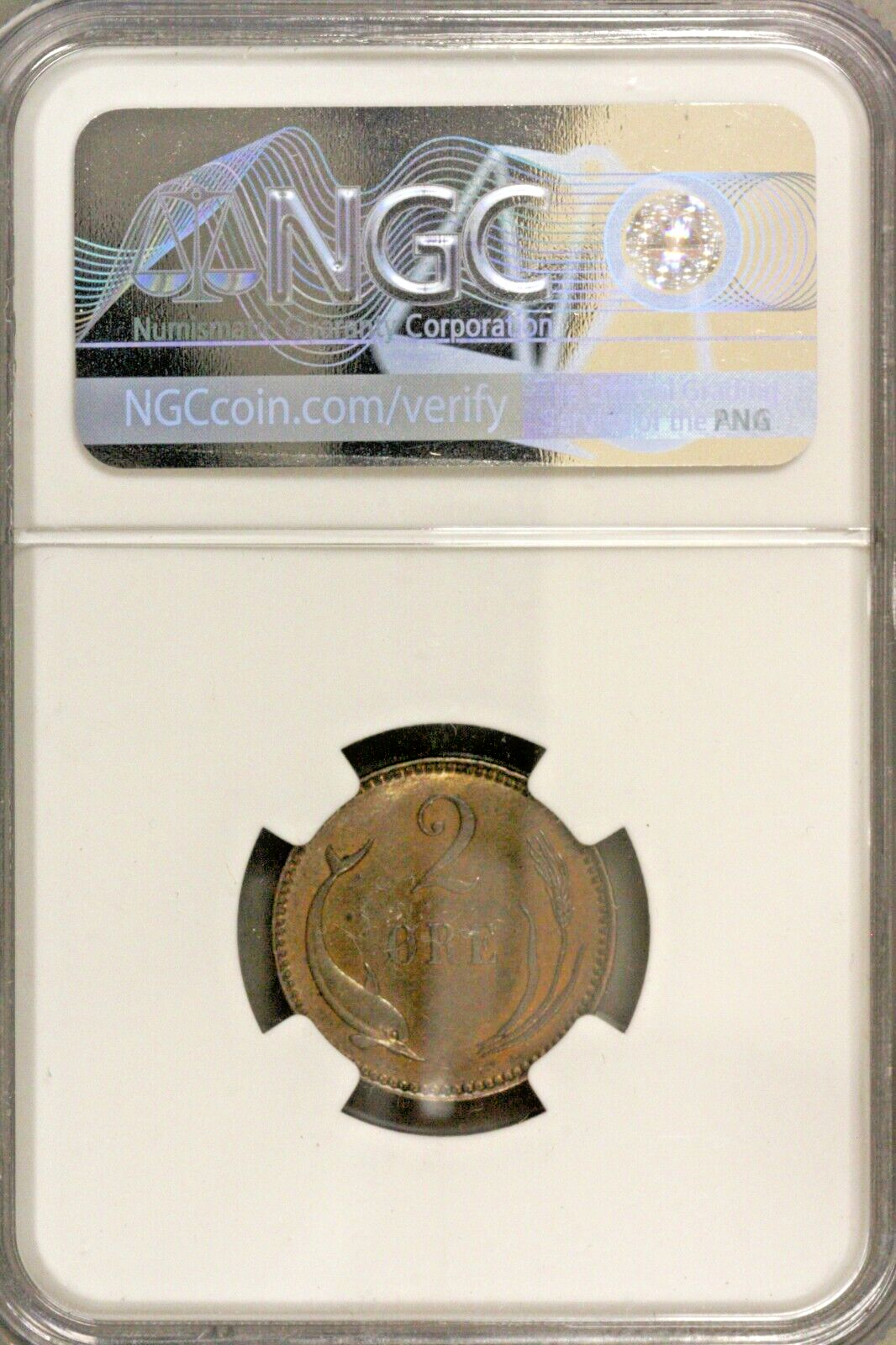 Denmark 1881 CS 2 Ore  NGC MS 62 BN