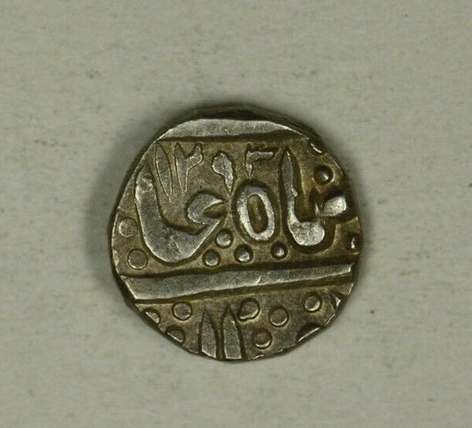 India Indore Silver 1/2 Rupee Malharnagar  AH1293  XF  A2310
