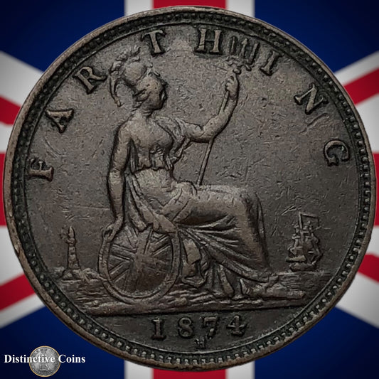 Great Britain 1874 H Farthing 1/4d GB3723
