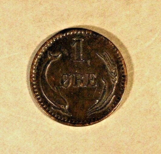 1878 Denmark 1 Ore High Grade Nice