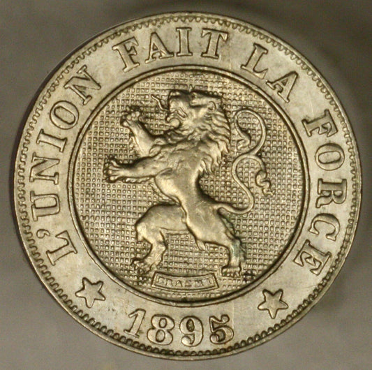 Belgium 1895 10 Centimes AU/ UNC Belges