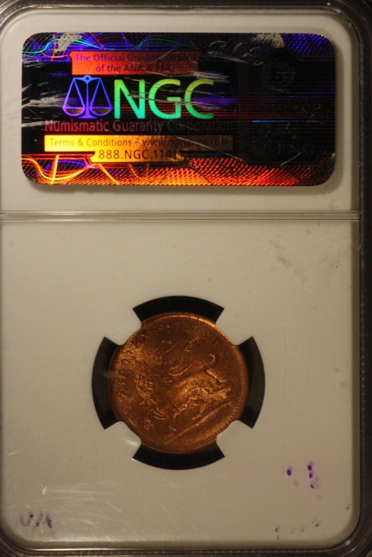 EE1889 Ethiopia 1/32B NGC MS 63 RB