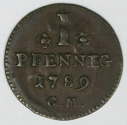 Trier Archbishopric 1789 GM Pfennig 1 Yr Type AU   A2766