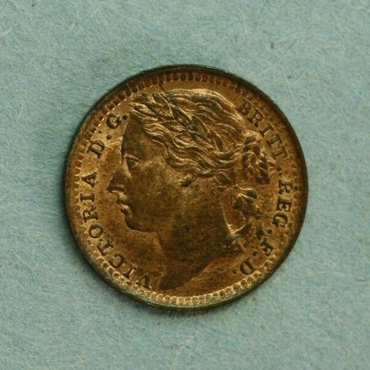 Great Britain 1881 1/3 Farthing Choice Red and Brown Unc A260