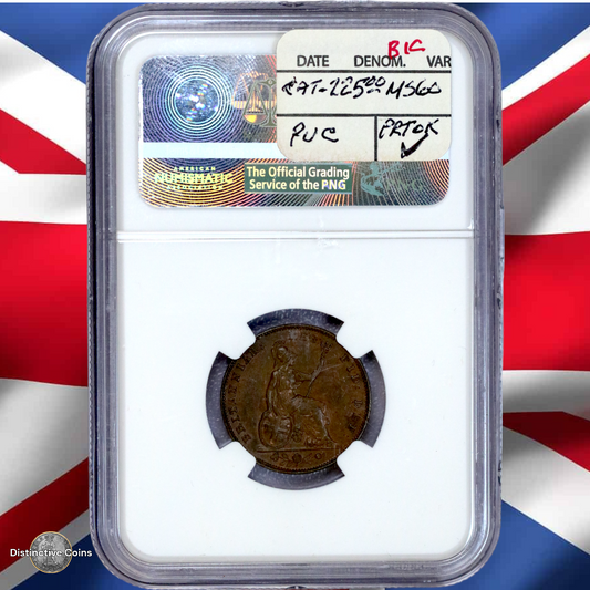 Great Britain 1839 Farthing NGC AU58BN - GBS037
