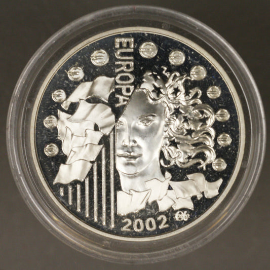 France 2002 1 1/2 Euro Silver Coin  European Union  Proof