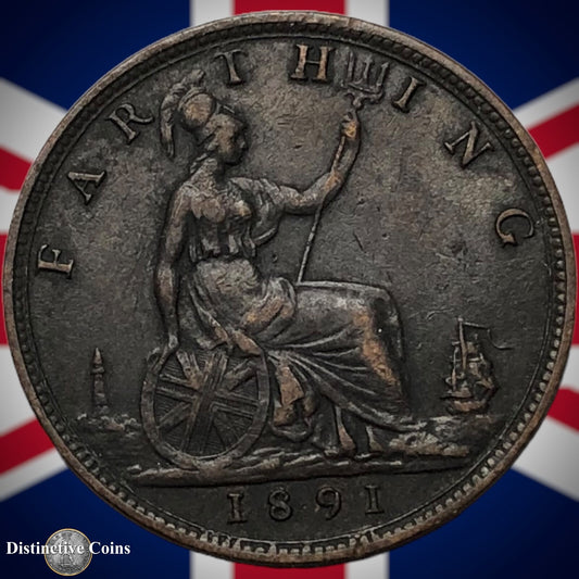 Great Britain 1891 Farthing 1/4d GB4293